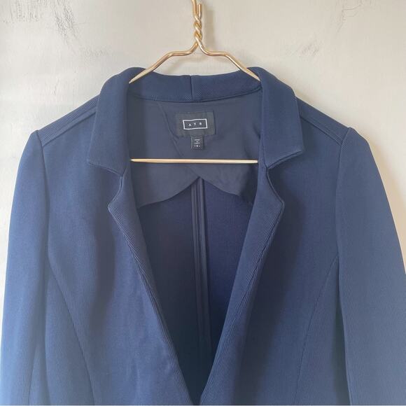 NWOT Ayr The Slinky Blazer Jacket Navy One Button Blazer 6 - Picture 6 of 11